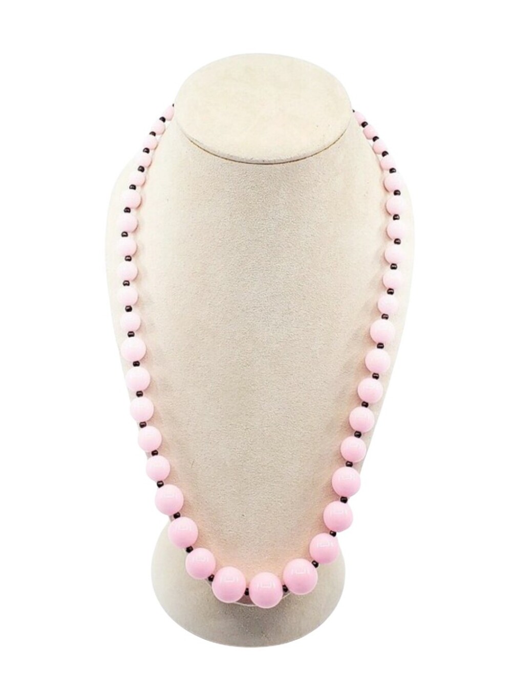 A2002 Vintage 80s 90s Bubblegum Pink Acrylic Lucite Beaded Necklace 11"